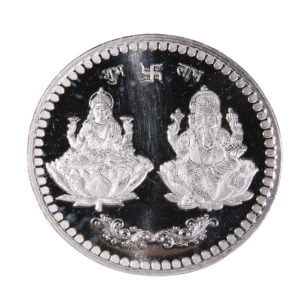 Rmp Jewellers Silver Coin Round Lakshmi Ganesh Ji