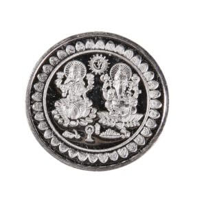 Rmp Jewellers Silver Coin Round lakshmi Ganesh Ji
